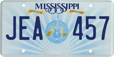 MS license plate JEA457