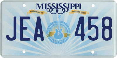 MS license plate JEA458