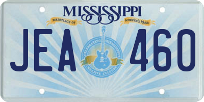 MS license plate JEA460
