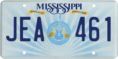 MS license plate JEA461