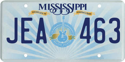 MS license plate JEA463