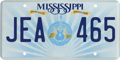 MS license plate JEA465