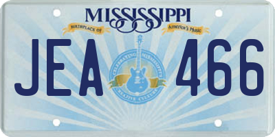 MS license plate JEA466