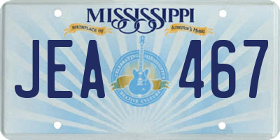 MS license plate JEA467