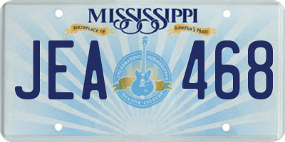 MS license plate JEA468