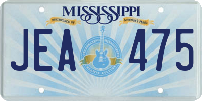 MS license plate JEA475