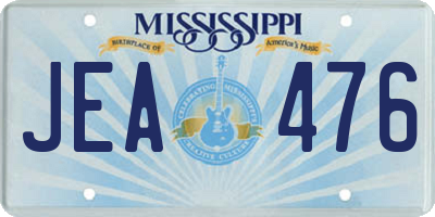 MS license plate JEA476
