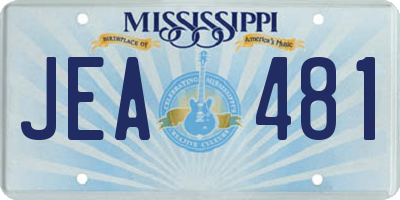 MS license plate JEA481
