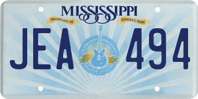 MS license plate JEA494
