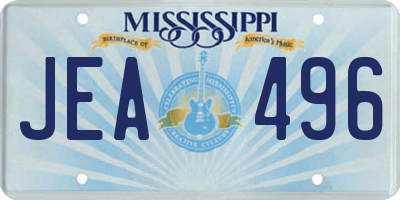 MS license plate JEA496