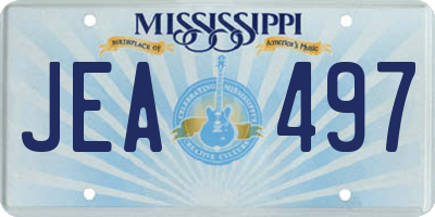 MS license plate JEA497