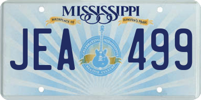 MS license plate JEA499