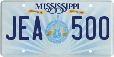 MS license plate JEA500