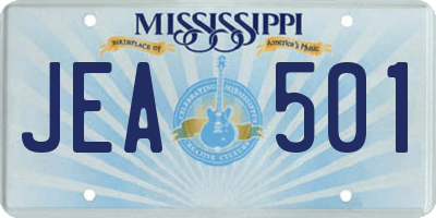 MS license plate JEA501
