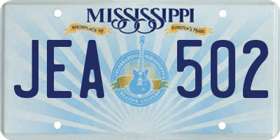 MS license plate JEA502