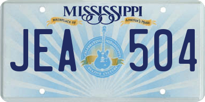 MS license plate JEA504