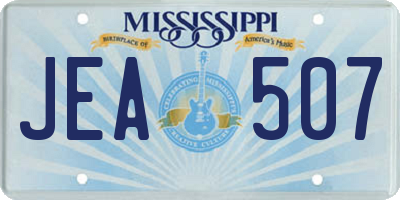 MS license plate JEA507