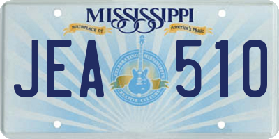 MS license plate JEA510