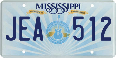 MS license plate JEA512