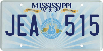 MS license plate JEA515