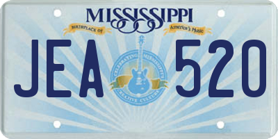 MS license plate JEA520