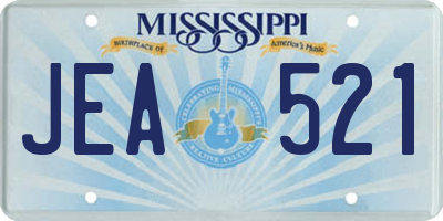 MS license plate JEA521