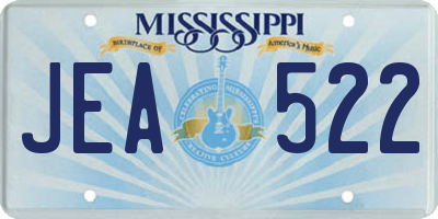 MS license plate JEA522