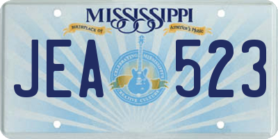MS license plate JEA523