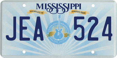 MS license plate JEA524