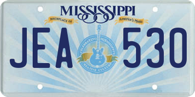MS license plate JEA530