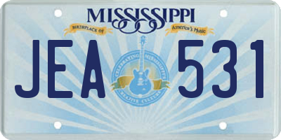 MS license plate JEA531