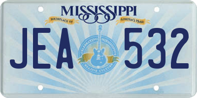 MS license plate JEA532
