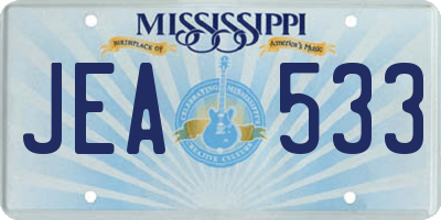 MS license plate JEA533