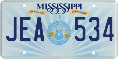 MS license plate JEA534