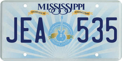 MS license plate JEA535
