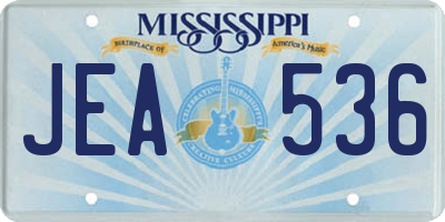MS license plate JEA536