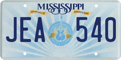 MS license plate JEA540