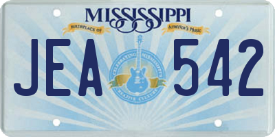 MS license plate JEA542