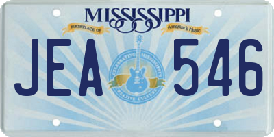 MS license plate JEA546
