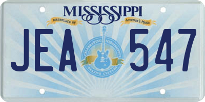 MS license plate JEA547