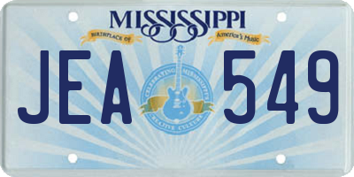 MS license plate JEA549