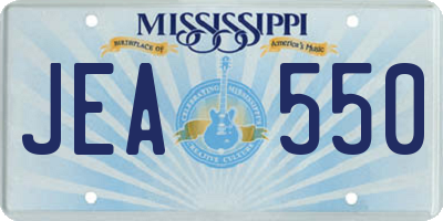 MS license plate JEA550
