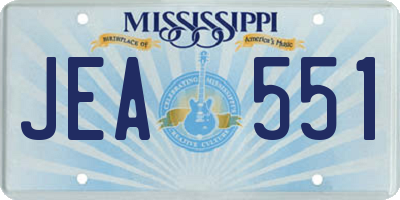MS license plate JEA551