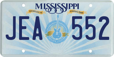 MS license plate JEA552