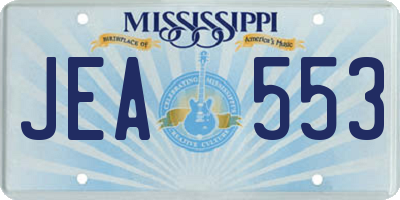 MS license plate JEA553