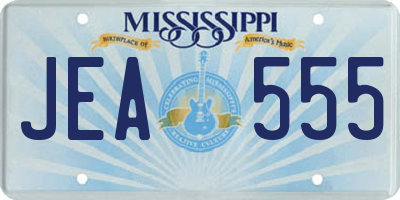 MS license plate JEA555