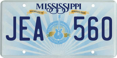 MS license plate JEA560