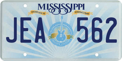 MS license plate JEA562