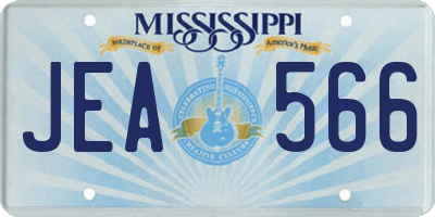 MS license plate JEA566