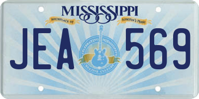 MS license plate JEA569